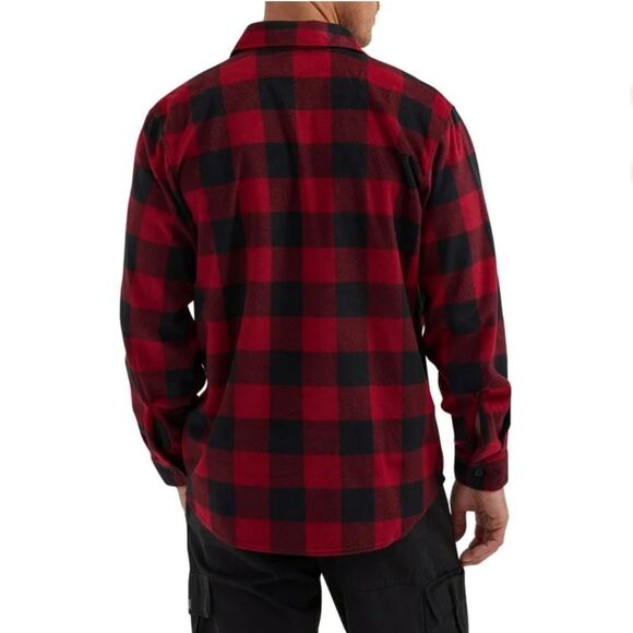 Wrangler Men's Fleece Buffalo Plaid Relaxed Fit Long Sleeve Shirt S NWT in pkg - Picture 2 of 6